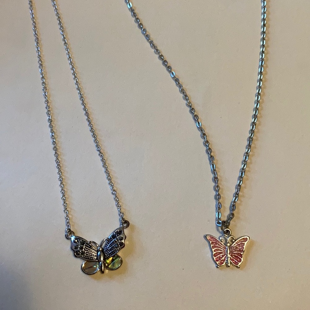 2 Butterfly Necklaces